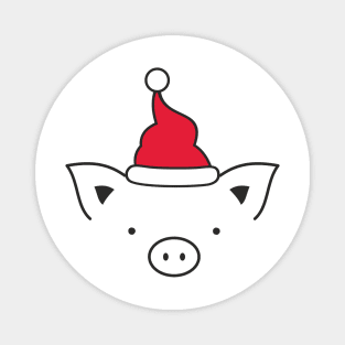 pig piglet Santa Claus Christmas Magnet